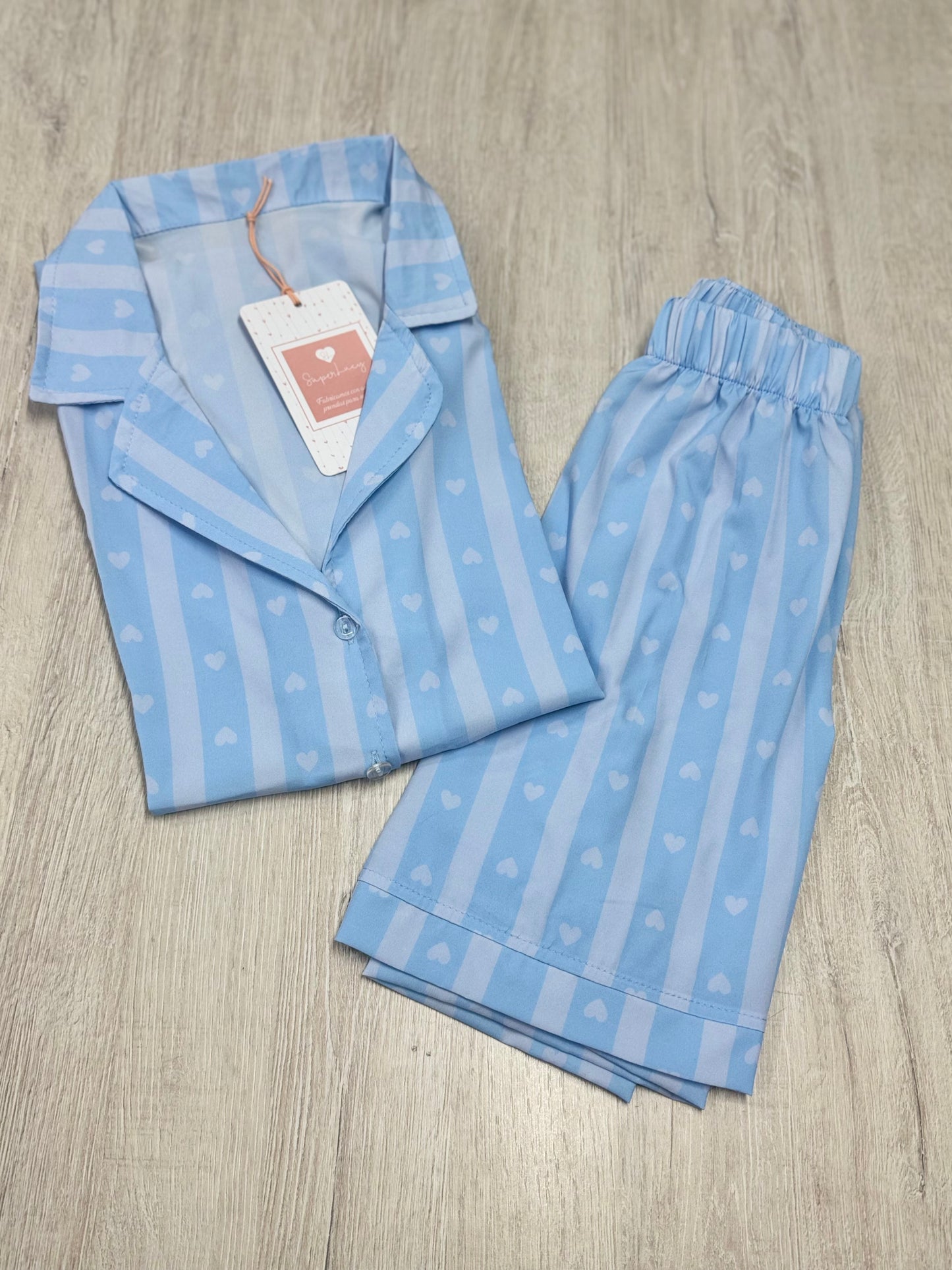 Rayas corazones baby blue