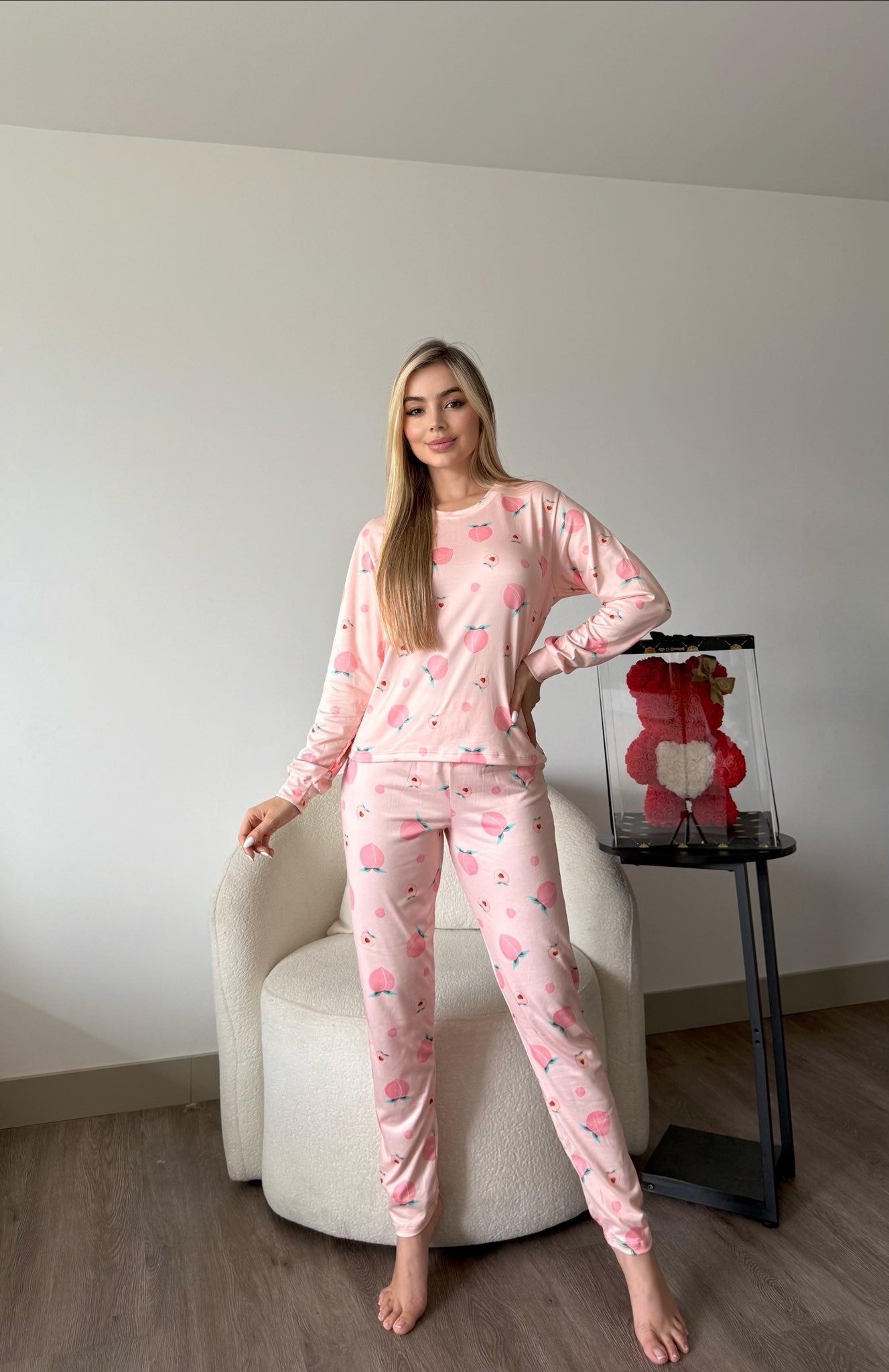 Blusa manga larga/Pantalón peach