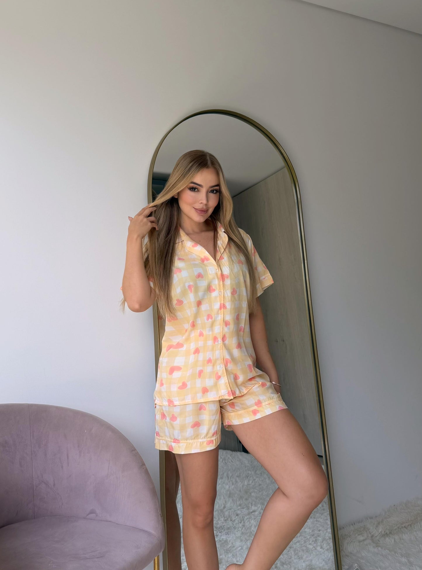 Pijama short amarilla