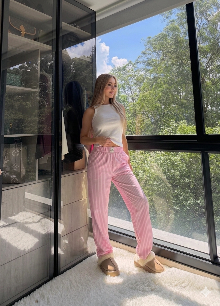 Set rayas rosa