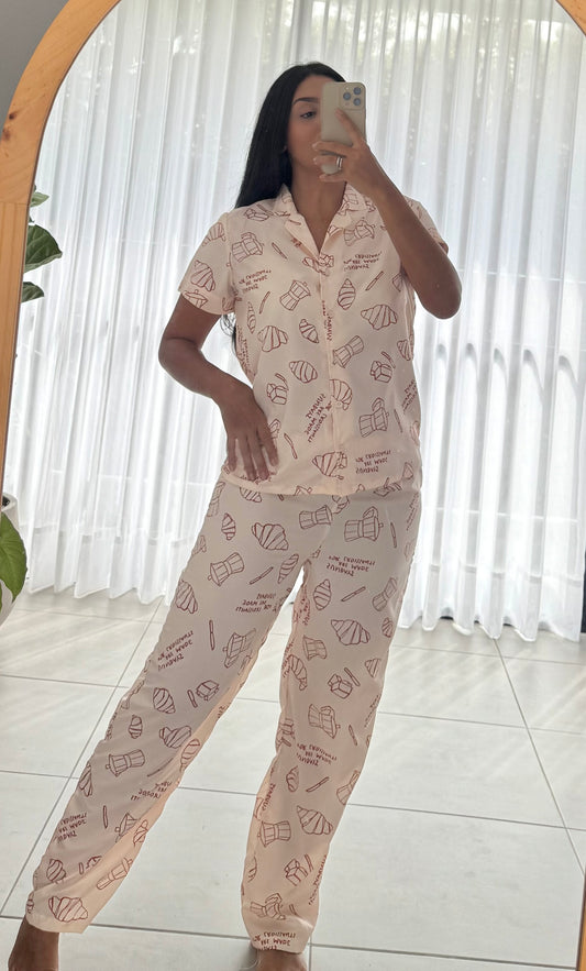 Pijama coffee pantalón
