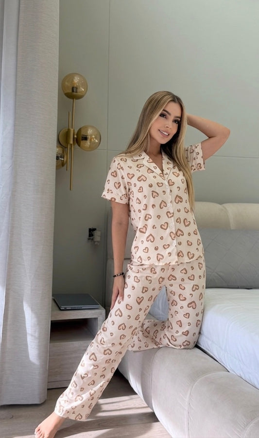 Corazones print pantalón